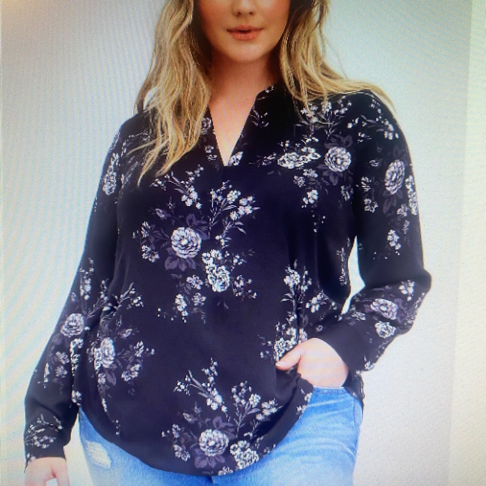 Torrid Black Floral Women's Top
